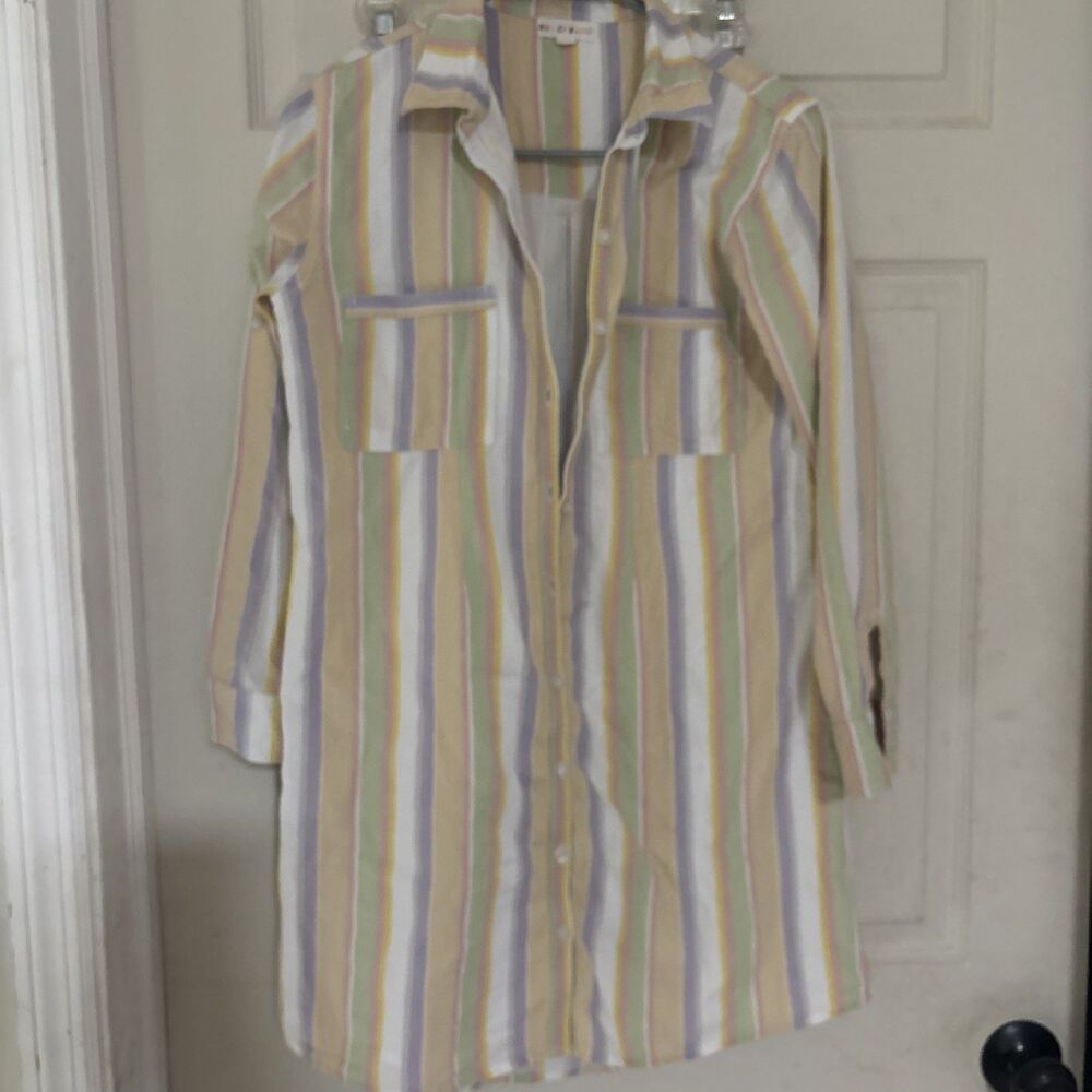 Roller Rabbit Cotton Shirt Dress Size XS Pastel